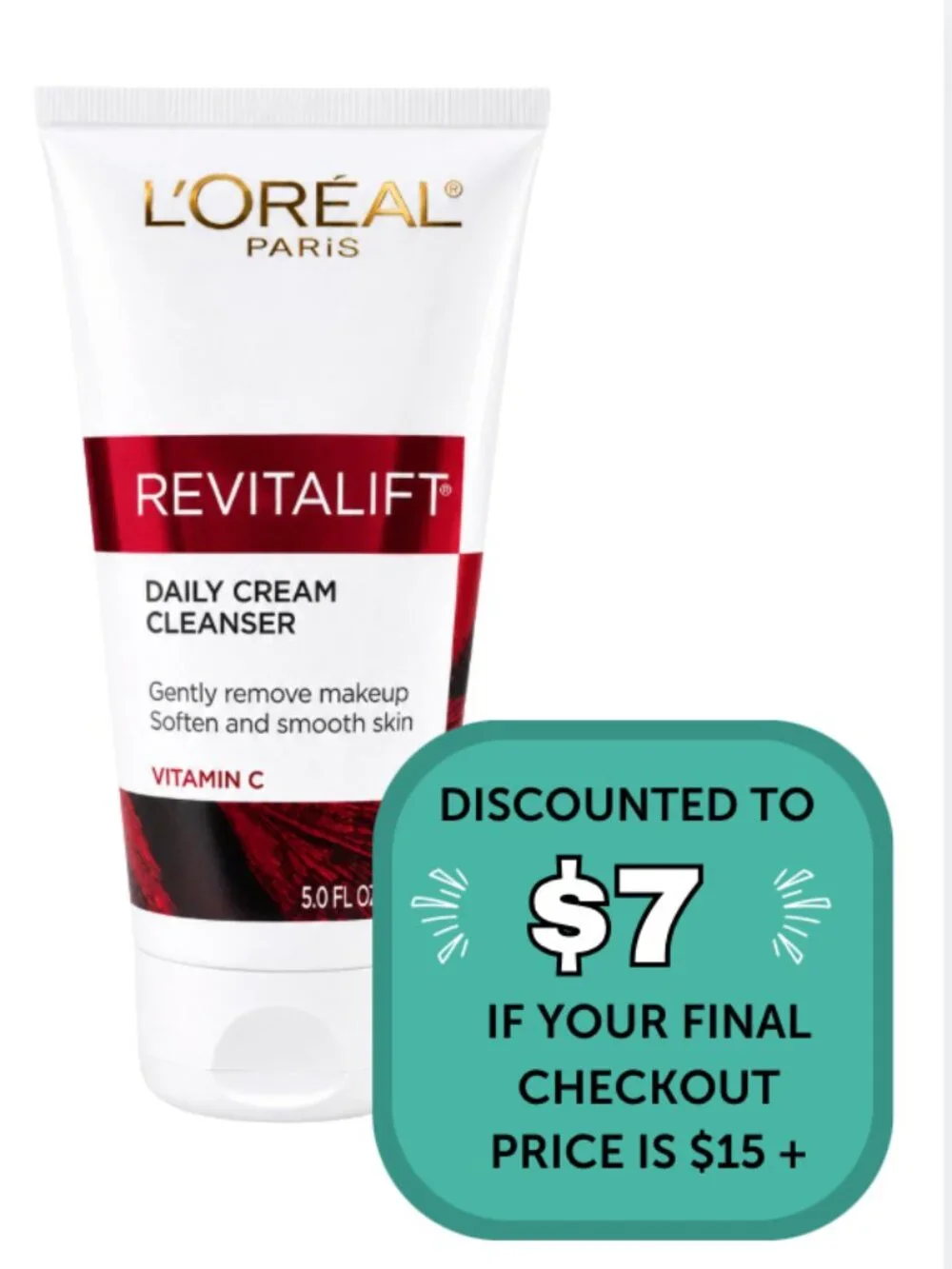 $7 When Bundled with $8 -  L'Oréal Revitalift Daily Cream Cleanser